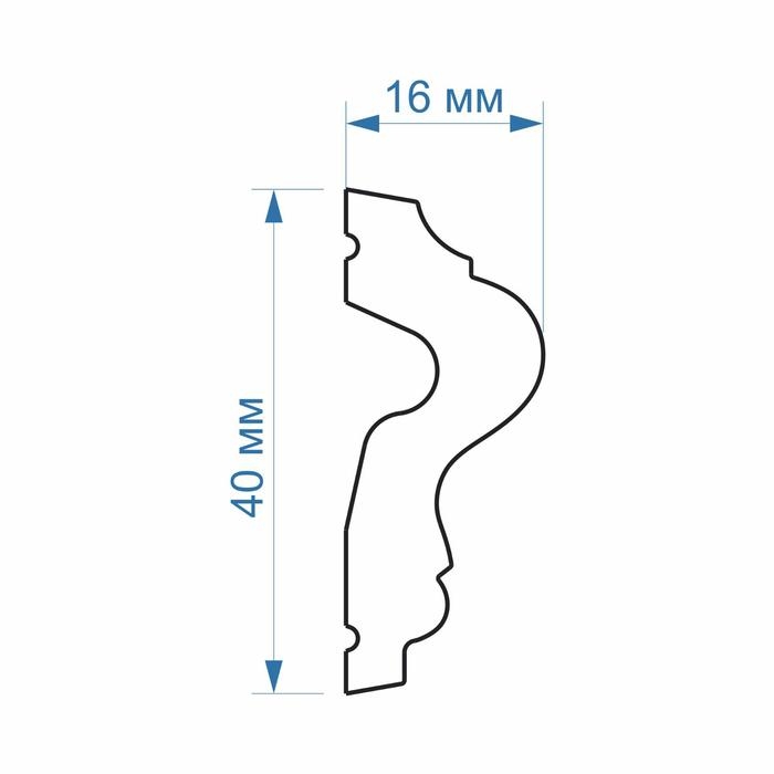 Молдинг белый 40х16х2000мм Молдинг белый 40х16х2000мм