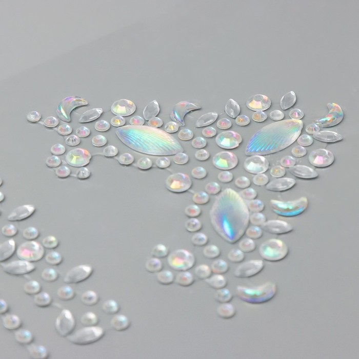 Наклейка пластик стразы Наклейка пластик стразы "Узоры" МИКС 12х20,3 см