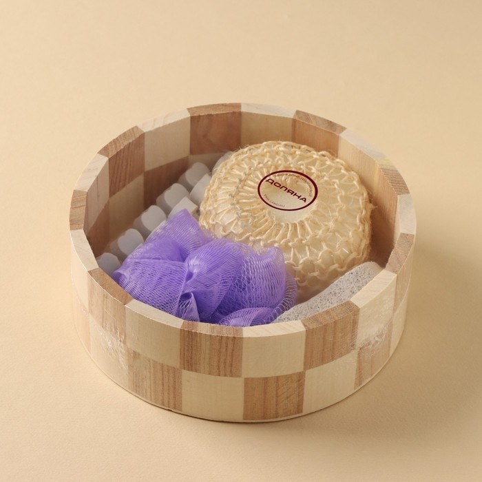 Набор банный Доляна, 4 предмета (мочалка, губка, разделитель для пальцев, пемза), цвет МИКС Набор банный Доляна, 4 предмета (мочалка, губка, разделитель для пальцев, пемза), цвет МИКС