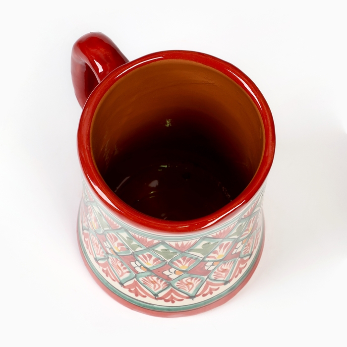 Кружка Риштанская Керамика Кружка Риштанская Керамика "Узоры" 500 мл, красная
