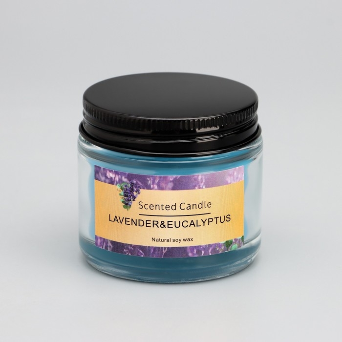 Свеча ароматическая  Свеча ароматическая "Lavender&eucalyptus", 5*5см, 140 гр