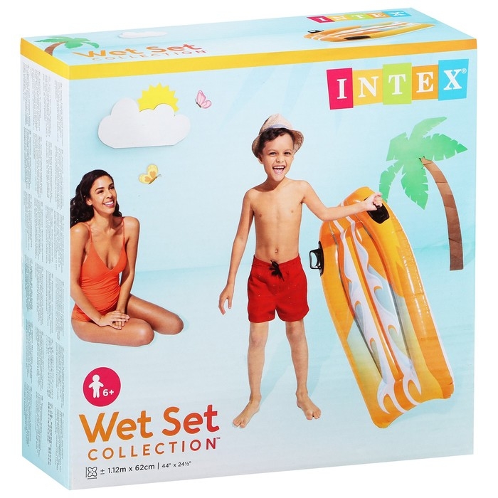 Плотик надувной «Джой Райдер», с ручками, 112 х 62 см, от 6 лет, цвет МИКС, 58165NP INTEX Плотик надувной «Джой Райдер», с ручками, 112 х 62 см, от 6 лет, цвет МИКС, 58165NP INTEX