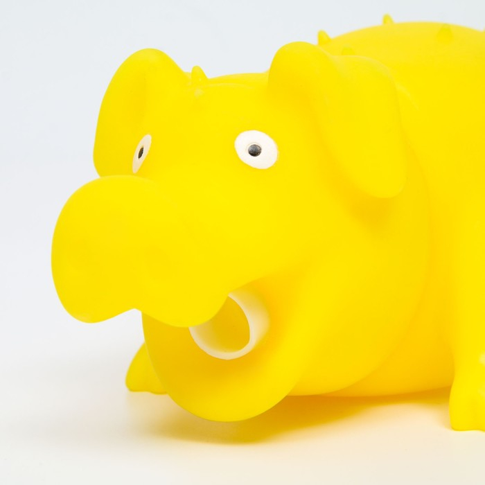 Игрушка пищащая Игрушка пищащая "Весёлая свинья" для собак, хрюкающая, 19 см, жёлтая