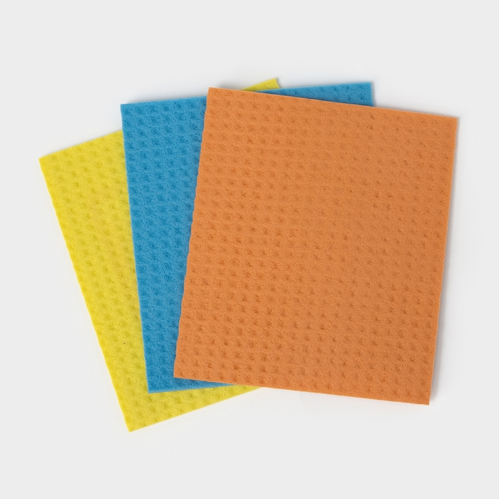 Салфетки из целлюлозы губчатые Доляна, тряпки для уборки, 15×17 см, 3 шт Салфетки из целлюлозы губчатые Доляна, тряпки для уборки, 15×17 см, 3 шт