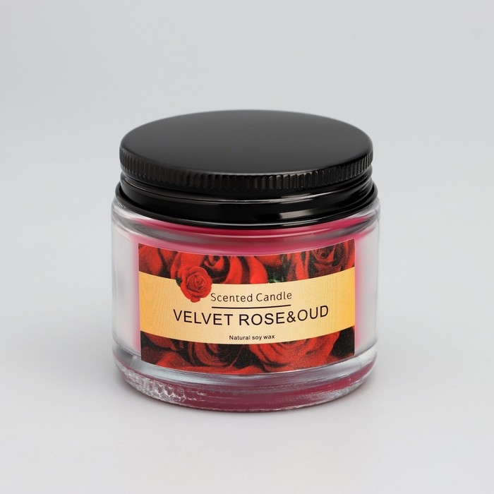 Свеча ароматическая  Свеча ароматическая "Velvet rose&oud", 5*5см, 140 гр