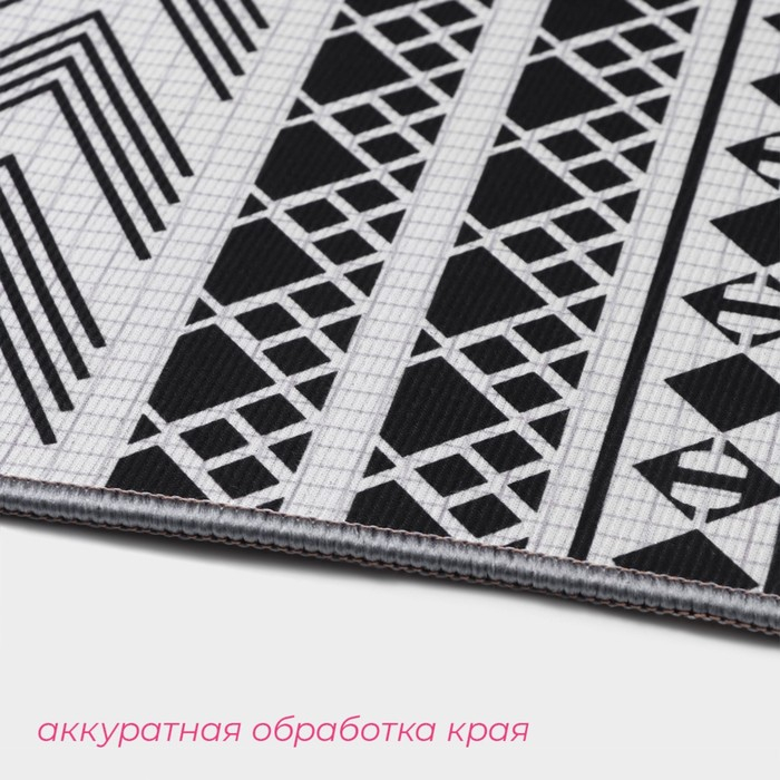 Коврики для ванной и туалета Доляна «ЧБ», 2 шт: 50×80 см, 50×40 см