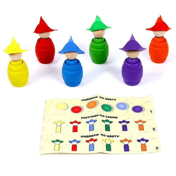 Сортер «Ребята в шляпках», 6 цветов Сортер «Ребята в шляпках», 6 цветов