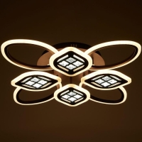 Люстра с ПДУ 1162/8CF LED 160Вт 3000-6000К диммер кофе 70х70х10 см BayerLux