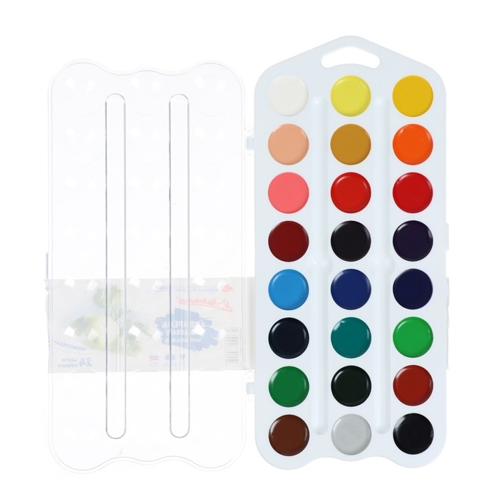 Акварель медовая 24 цвета, ЗХК  Акварель медовая 24 цвета, ЗХК "Я - Художник!", без кисти, в пластиковой коробке, 227422003