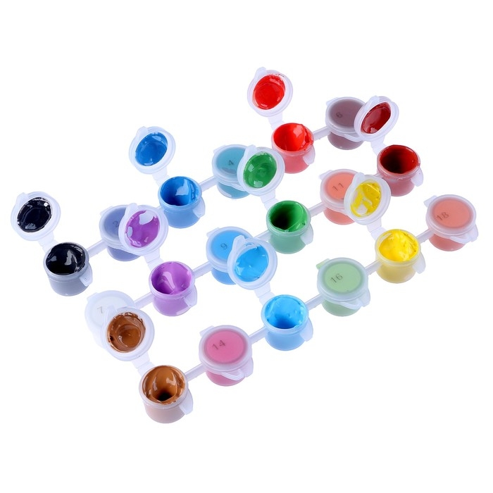 Набор акриловых красок «Яркая палитра», 18 цветов Набор акриловых красок «Яркая палитра», 18 цветов