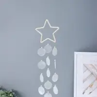 Ловец снов "Звёздочка" перламутр 13 кружков d=4,8 см 13,5х48 см