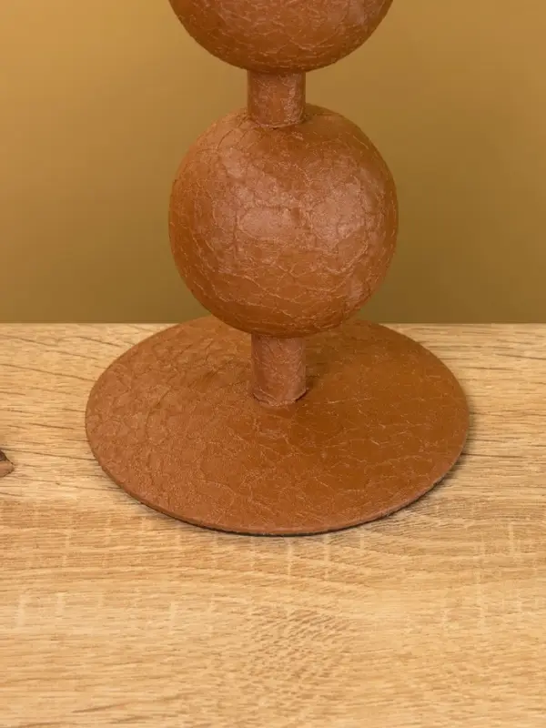 Подсвечник на 1 свечу «Бисквит», с 2 сферами, 8.5×8.5×18 +/- 1 см