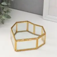 Шкатулка для украшений (колец, колье, серёг) &laquo;Сердце&raquo;, стекло, 12&times;12&times;4 см