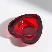 Подсвечник стеклянный &laquo;Сердце&raquo;, 7.7&times;7.7&times;2.5 см, d=4 см