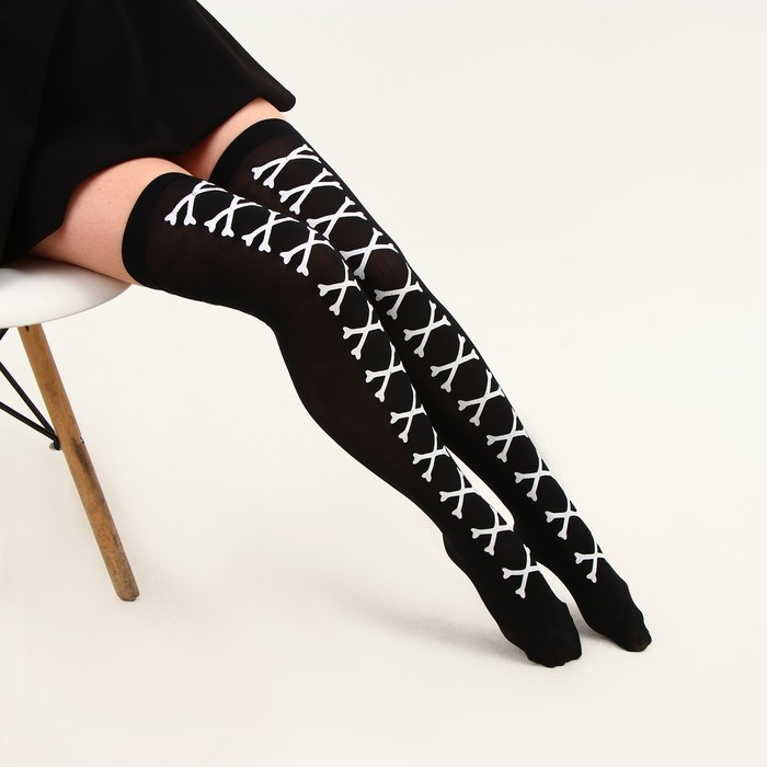 Карнавальные чулки «Косточки», размер М Карнавальные чулки «Косточки», размер М