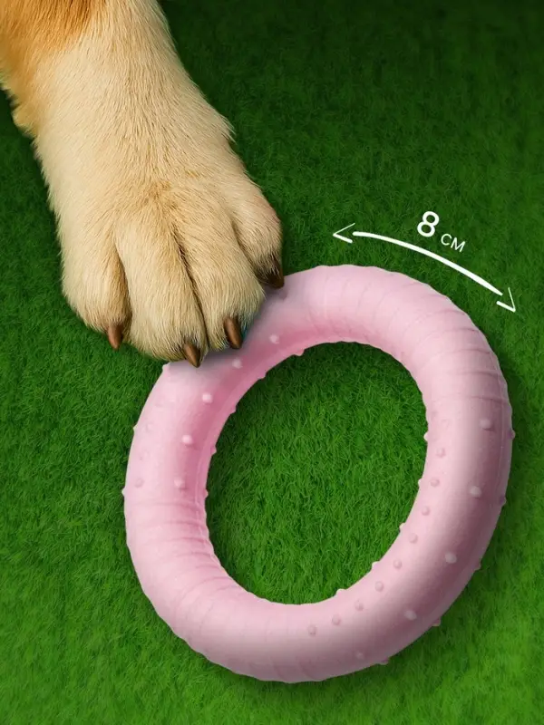 Плавающая игрушка для собак Пижон Premium &laquo;Обруч&raquo;, 8 см, вспененный TPR, розовая
