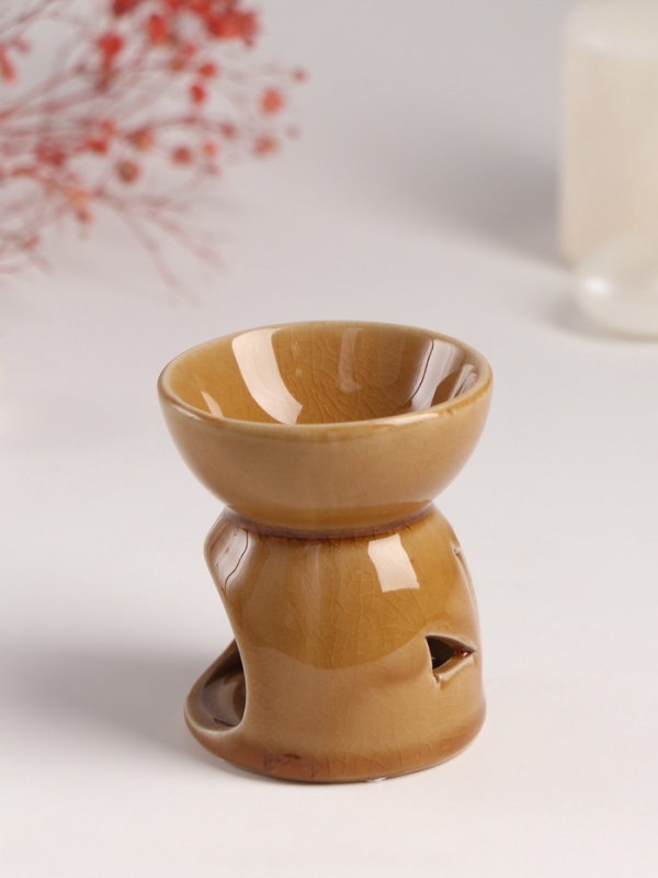 Аромалампа керамика Аромалампа керамика "Узор" жжёный сахар 7х7х7,8 см