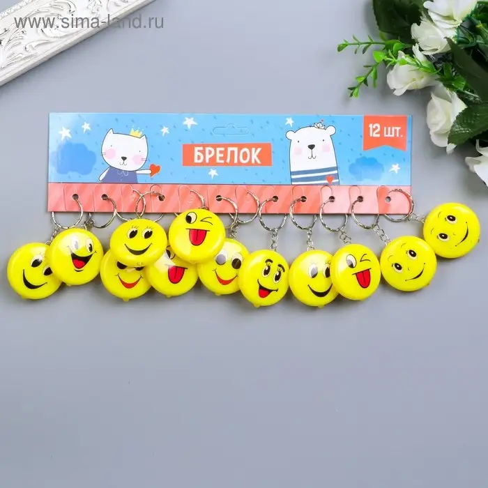 Фонарик свет на кольце  Фонарик свет на кольце "Смайлик-рожица" светит МИКС 1х4х4 см