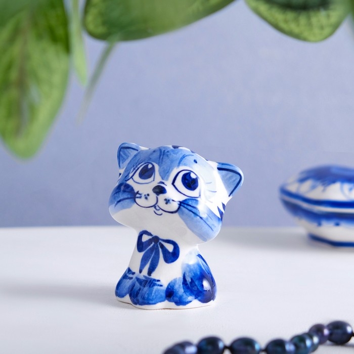 Сувенир «Кот Гав», 6 см, гжель Сувенир «Кот Гав», 6 см, гжель