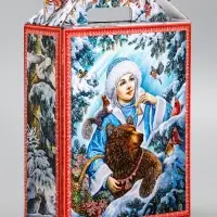 Подарочная новогодняя коробка &laquo;Зимняя сказка&raquo;, для сладких подарков, 16.8&times;7&times;25 см
