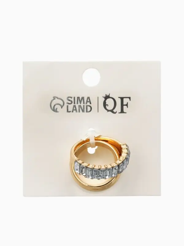 Набор колец 3 шт "Новый стиль" дорожка, размер МИКС, цвет белый в золоте