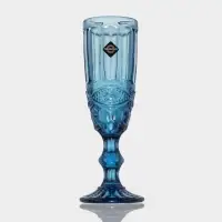 Бокалы для шампанского Magistro &laquo;Ла-Манш&raquo;, 160 мл, 7&times;20 см, набор 2 шт., стекло, синие