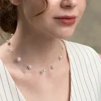 Бусы на леске &laquo;Жемчуг&raquo;, шар №8, белые в серебре, 30 см