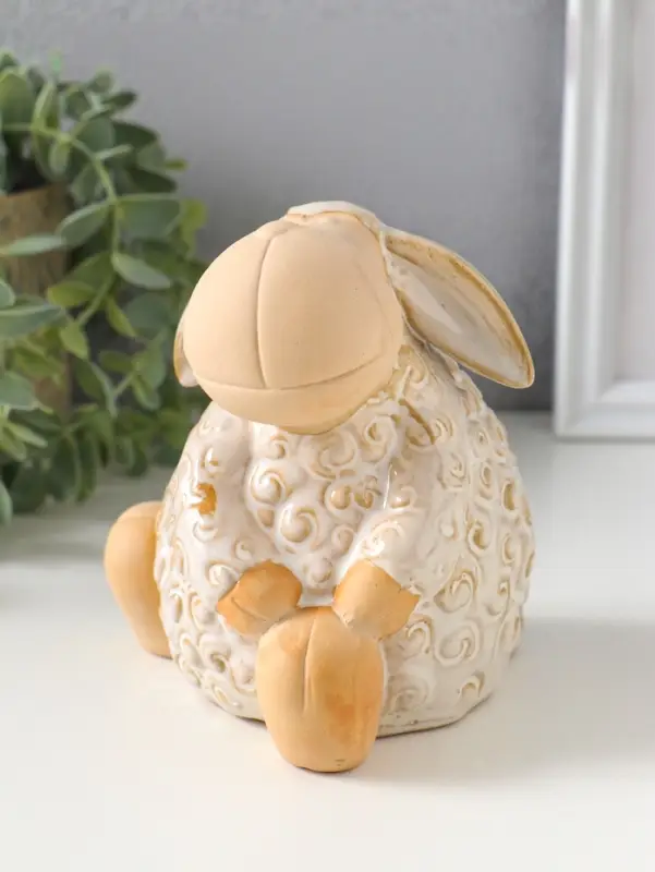 Копилка для денег керамика &laquo;Кудряш бараш&raquo;, беж, 11.6&times;11.5&times;12 см