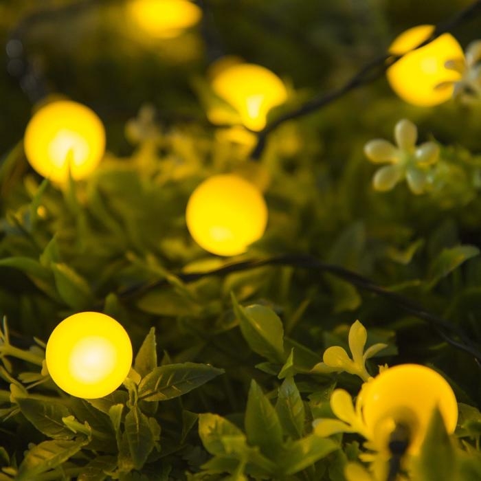 Гирлянда «Нить» 4.5 м с насадками «Шарики», IP44, тёмная нить, 30 LED, свечение жёлтое, 2 режима, солнечная батарея Гирлянда «Нить» 4.5 м с насадками «Шарики», IP44, тёмная нить, 30 LED, свечение жёлтое, 2 режима, солнечная батарея