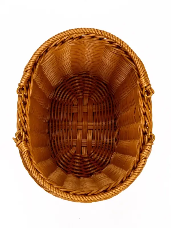 Корзина пластик 25 х 19 х 15 см, ручка17 см коричневый