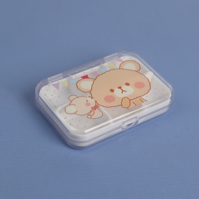 Таблетница «Милашки», 6 секций, 9,2 см х 6,2 см х 2 см, цвет МИКС Таблетница «Милашки», 6 секций, 9,2 см х 6,2 см х 2 см, цвет МИКС