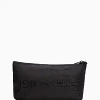 Косметичка - пенал на молнии, маленькая, с рисунком, чёрная