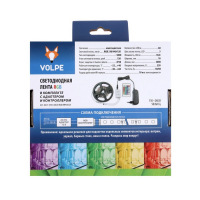 Комплект светодиодной ленты Volpe 3 м, IP20, SMD5050, 60 LED/м, 12 В, RGB