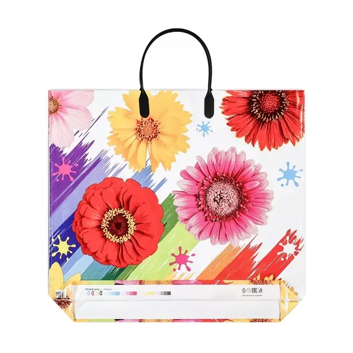 Пакет «Яркость весны», полиэтиленовый с пластиковой ручкой, 37×34 см, 90 мкм
