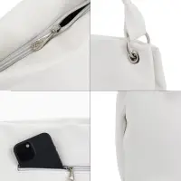 Сумка - мешок женская TEXTURA, на молнии, 36&times;10&times;28 см, белая