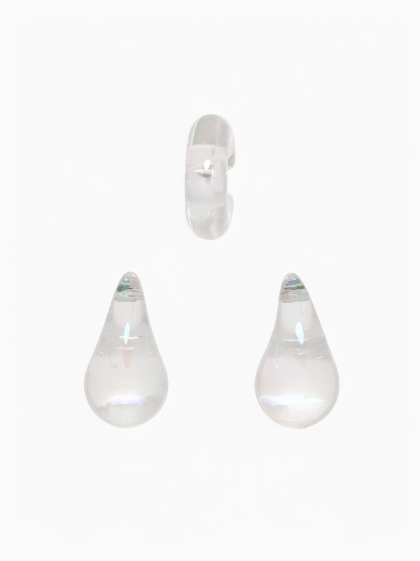 Набор серьги и каффы 3 шт «Нежность» капля, цвет разноцветный в серебре