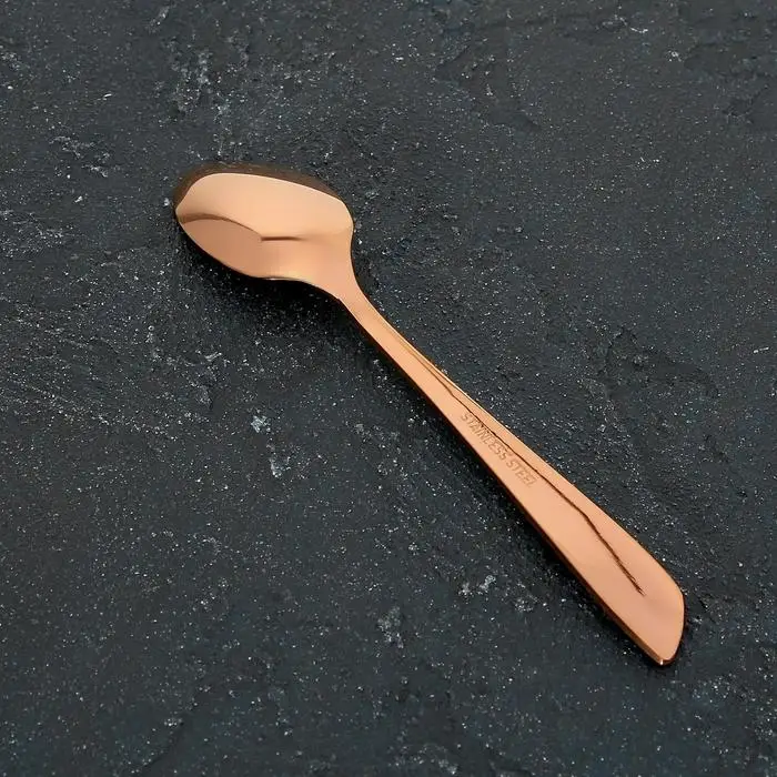 Ложка чайная из нержавеющей стали Magistro «Эми», длина 15,5 см, на подвесе, цвет бронзовый Ложка чайная из нержавеющей стали Magistro «Эми», длина 15,5 см, на подвесе, цвет бронзовый