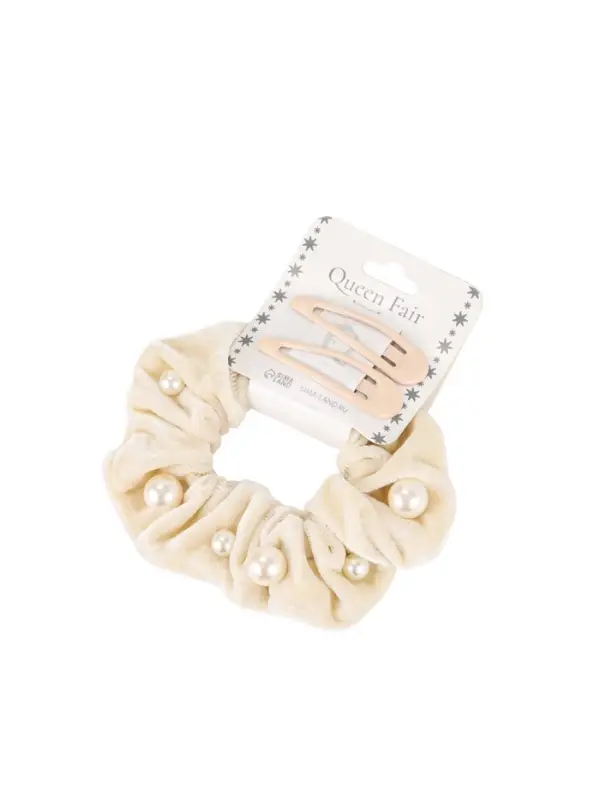 Набор для волос &laquo;Глория грация&raquo;, резинка 7 см, 2 заколки 5 см, бежевый