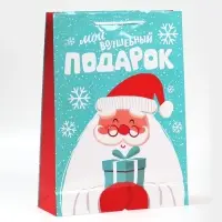 Пакет подарочный новогодний ламинированный «Волшебный подарочек», L 28 х 38 х 9 см