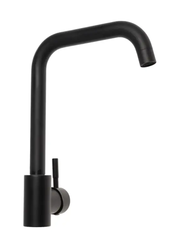 Смеситель для кухни ZEIN Z2506, высокий излив, картридж керамика 40 мм, нерж. сталь, черный