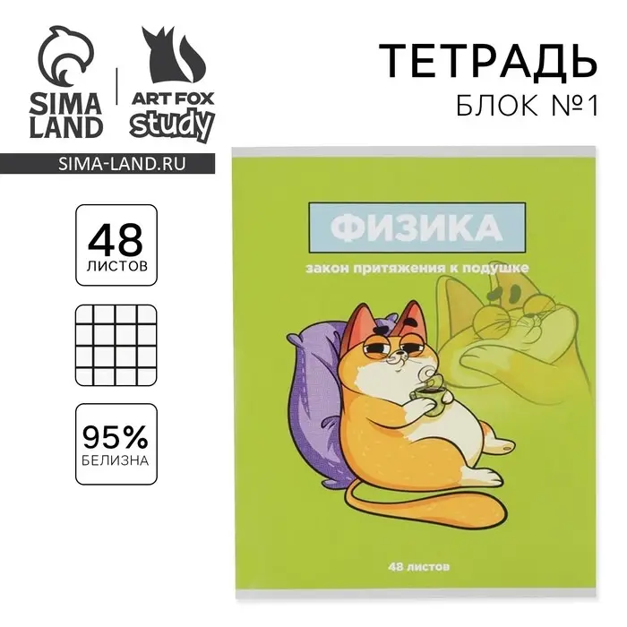 Тетрадь в клетку, предметная, 48 л.,на скрепке, А5 &laquo;ПЕРСОНАЖИ. Физика&raquo;