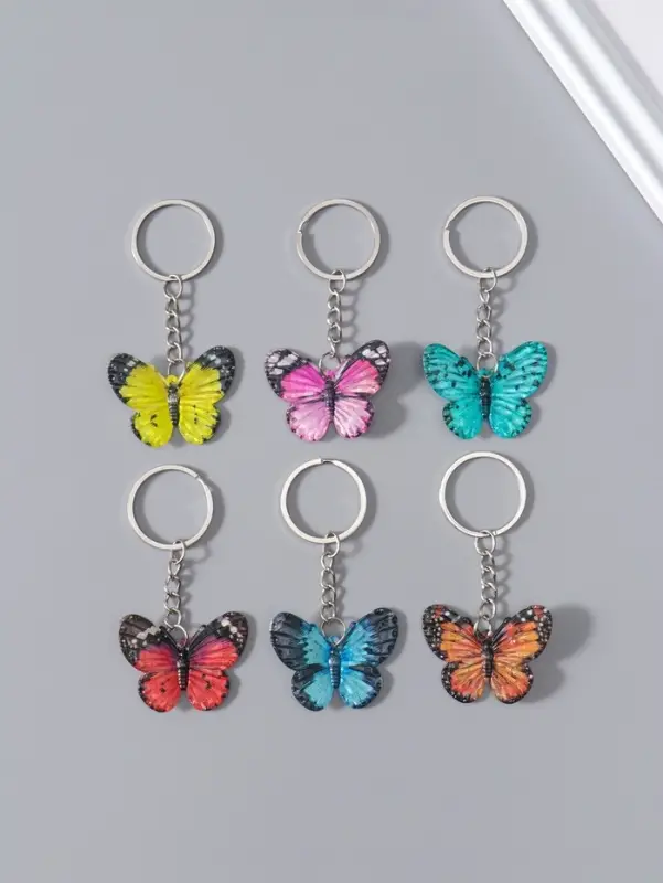 Брелок пластик "Яркая бабочка" МИКС 3,2х4,2х1,5 см