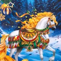 Пакет подарочный новогодний ламинированный, «Новогодний конь» , 18×10×22.3 см