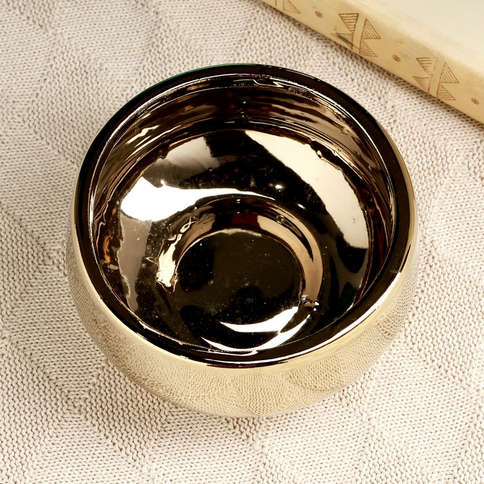 Кашпо - бонсай  Кашпо - бонсай "Лайт" для кактусов и суккулентов, золотое, 15х15х7см