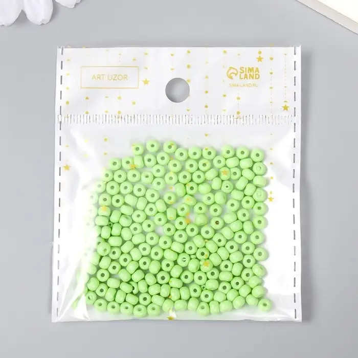 Бисер стекло 6/0  Бисер стекло 6/0 "Фисташковый" 15 гр
