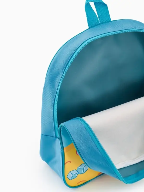 Рюкзак детский 27*10*30, отд на молнии, капибара голубой