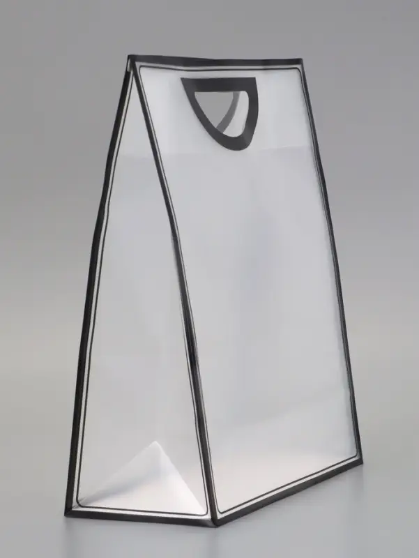 Пакет ПП с вырубной ручкой, прозрачный, 36&times;30&times;13 см, чёрный