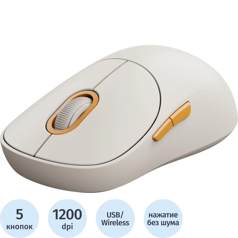Мышь компьютерная беспров. Xiaomi Wireless Mouse 3 белая GL BHR8912GL