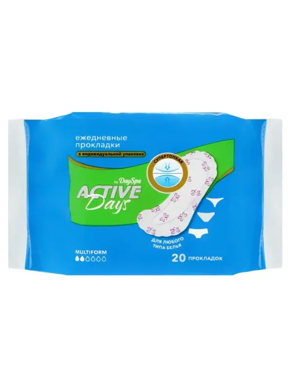 Прокладки ежедневные Day Spa Active Days мультиформ супертонкие, 20 шт.