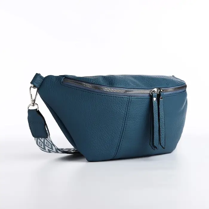 Сумка женская кросс-боди на молнии, 34&times;11&times;17 см, синяя